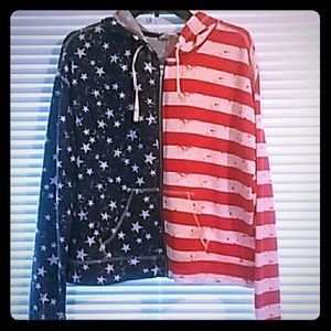 Patriotic Hoodie With American Flag Colors